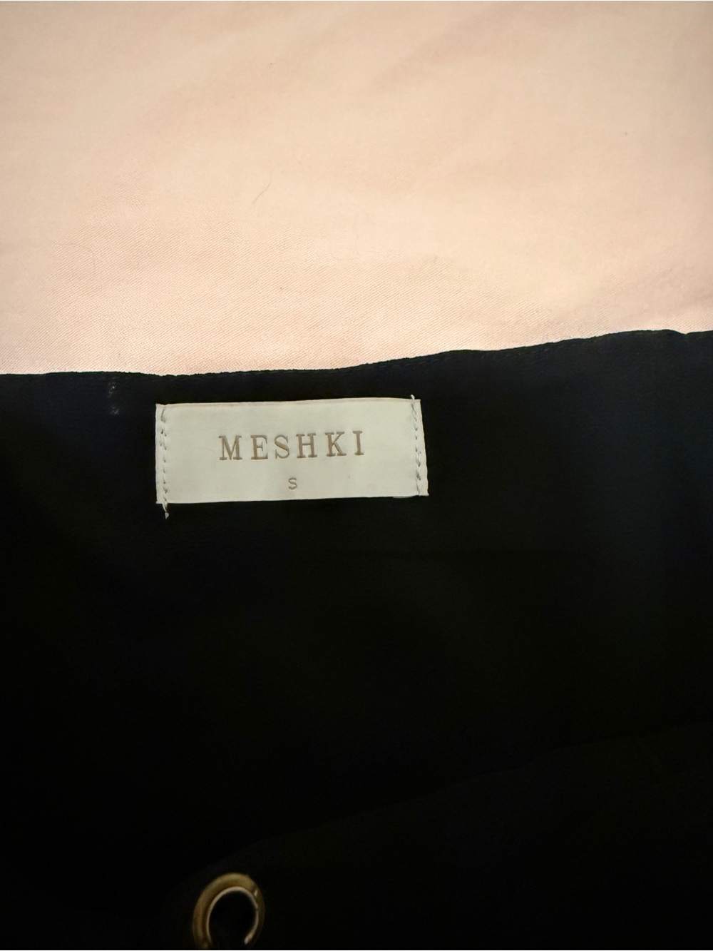 New Meshki Kalila Corset Black Satin Lace-Up Mini Dress, Size S - Picture 9 of 9